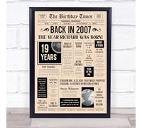 Born In 2007 Newspaper Birthday Facts Any Year Any Age Personalised Print | What Happened The Year You Were Born, Custom Print, 16th 18th 20th 21st 30th 40th 50th 60th 70th 80th 90th 100th