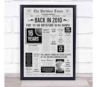 Born In 2010 Grey Newspaper Birthday Facts Any Year Any Age Personalised Print | What Happened The Year You Were Born, Custom Print, 16th 18th 20th 21st 30th 40th 50th 60th 70th 80th 90th 100th