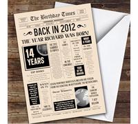 Born In 2012 Newspaper Birthday Facts Any Year Any Age Personalised Card | What Happened The Year You Were Born, Custom Card, 16th 18th 20th 21st 30th 40th 50th 60th 70th 80th 90th 100th