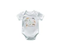 Born in 2025 or 2026 Neutral Safari Baby Vest, Soft Cotton beautiful gift. Soft design (White - 2025 design, 0-3 Months)