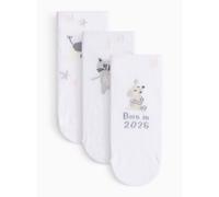 Born In 2026 Design Socks 3 Pack 6-12 months