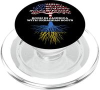 Born in America with Ukrainian Roots, Ukraine USA Heritage PopSockets PopGrip for MagSafe