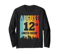 Born in August 12 Limited Edition Month 12th Day Retro Long Sleeve T-Shirt
