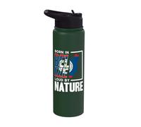 Born in Belize Loud by Nature Belizean Flag Stainless Steel Insulated Water Bottle