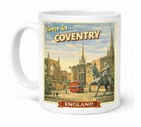 Born in Coventry England Vintage Travel Souvenir Ceramic Gift Mug
