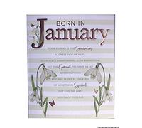 Born in January Female Snowdrop & Word Design Happy Birthday Card Lovely Verse
