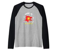 Born in Kosovo: Made for Greatness Patriotic Pride Raglan Baseball Tee, Men, Black/Athletic Heather, L
