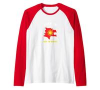 Born in Kosovo: Made for Greatness Patriotic Pride Raglan Baseball Tee, Men, Red/White, M