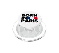 Born In Paris France French Flag Color Block Typography PopSockets PopGrip for MagSafe