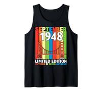 Born in September 1948 Ltd Edition 78 Years of Being Awesome Tank Top