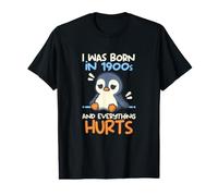 Born in the 1900s and Everything Hurts Funny Tired Penguin Value Graphic T-Shirt
