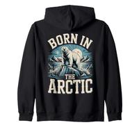 Born in the Arctic Polar Bear Arctic Wildlife Zip Hoodie
