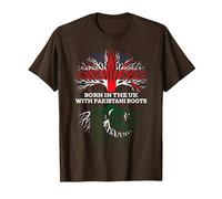 Born in The UK with Pakistani Roots, Pakistan Heritage T-Shirt, Men, Brown, Medium