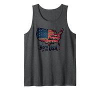 Born in USA Tank Top, Men, Dark Heather Grey, XX-Large