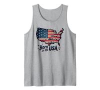 Born in USA Tank Top, Men, Heather Grey, XX-Large