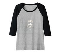 Born Leader: Mountaineer Compass Adventure Inspiration Raglan Baseball Tee, Women, Black/Athletic Heather, S