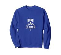 Born Leader: Mountaineer Compass Adventure Inspiration Sweatshirt, Adult Unisex, Royal Blue, XL