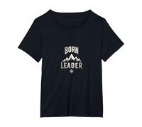 Born Leader: Mountaineer Compass Adventure Inspiration T-Shirt, Women's Plus, Black, 4X