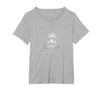 Born Leader: Mountaineer Compass Adventure Inspiration T-Shirt, Women's Plus, Heather Grey, 5X