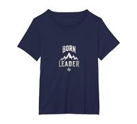 Born Leader: Mountaineer Compass Adventure Inspiration T-Shirt, Women's Plus, Navy, 2X