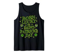 Born Lucky on St Patricks Day Birthday Tshirt Tank Top