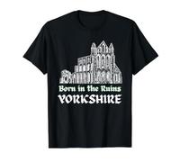 Born Near the Ruins Yorkshire Abbey Gothic Design Value Graphic T-Shirt, Men, Black, M