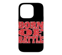 Born Of Battle Patterned Text Soccer 2026 Fan Art Logo Case for iPhone 14 Pro