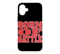 Born Of Battle Patterned Text Soccer 2026 Fan Art Logo Case for iPhone 16 Plus