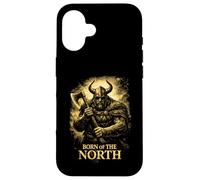 Born Of The North Viking Warrior Norse Design for Men Case for iPhone 16