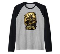 Born of The North Viking Warrior Norse Design for Men Raglan Baseball Tee