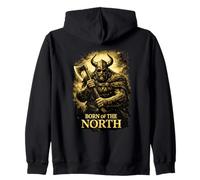 Born Of The North Viking Warrior Norse Design for Men Zip Hoodie