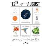 Born on August 12 Custom August 12 Birthday Gift Journal Leo Zodiac Notebook Featuring August Birth Flower and Birthstone
