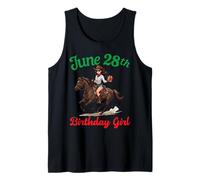 Born On June 28th Happy Birthday to Me Cute Girl Ride Horse Tank Top