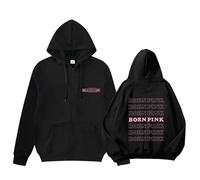 Born Pink World Tour Hoodie Kpop Star Idol Jisoo Jennie Rosé Lisa Same Sweatshirt Men Women Fans B Black Thickened-XL