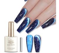 BORN PRETTY Cat Magnetic Eye Gel Nail Polish 15ml Blue Diamond Reflective Glitter Gel Polish with Magnet for Nail Art Manicure Salon DIY at Home