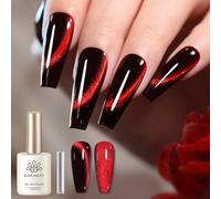 BORN PRETTY Cat Magnetic Eye Gel Nail Polish 15ml Burgundy Red Gel Polish with Magnet Soak off UV LED Iridescent Glitter Effect for Nail Art Manicure Salon DIY at Home