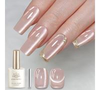 BORN PRETTY Cat Magnetic Eye Gel Nail Polish with Magnet 15ml Jelly Glass Galaxy Glitter Translucent Sheer Effect Gel Polish Salon Home DIY(Rose Maiden)