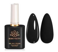 BORN PRETTY Gel Nail Polish 15ml Pure Black Gel Polish Long Lasting, Chip Resistant Soak Off U V LED Manicure Design Salon DIY Nail Art at Home