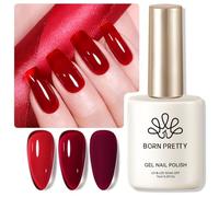 BORN PRETTY Jelly Gel Nail Polish Red Translucent Soak Off U V LED Natural French Gel Polish for DIY Manicure Home Salon Nail Art 15ml