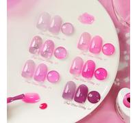 BORN PRETTY Jelly Pink Gel Nail Polish Set 6 Colours