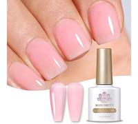 BORN PRETTY Jelly Pink Gel Nail Polish Transparent Nude Pink Gel Polish Sheer Color Soak Off Gel Nail Manicure Gift for Holiday Women Girls Gift