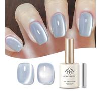 BORN PRETTY Magnetic Gel Nail Polish 15ml Moonlight White Effect Cat's Eye Nail Polish Jelly Light Blue Soak Off U V Gel for DIY Manicure and Nail Salon for Women
