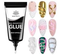 BORN PRETTY Nail Rhinestone Glue 30ml, 3D Nail Gel Sculpting Gel Super Strong Nail Glue for Adhesive Charms Gems Crystal Stones Decoration, Nail Lamp Required
