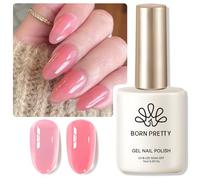 BORN PRETTY Pink Jelly Gel Nail Polish 15ml Sheer Translucent Gel Polish Soak Off U V LED Natural Milky French Nail for DIY Manicure Home Salon