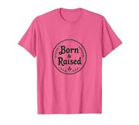 Born & Raised Rustic Hometown Pride Emblem T-Shirt, Men, Pink Heather, XL