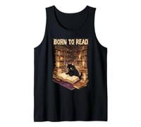 Born Read Cat Library Fantasy Reader Tank Top