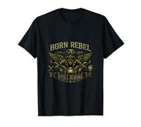 Born Rebel Still Riding Vintage Biker Badge T-Shirt