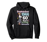 Born September 1966 Girl Birthday 60 Years Of Being Awesome Pullover Hoodie