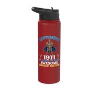 Born September 1971 Happy 55 Years of Being Awesome Legend Stainless Steel Insulated Water Bottle