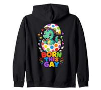 "B'orn This Gay" Dino Hatching Pride Zip Hoodie